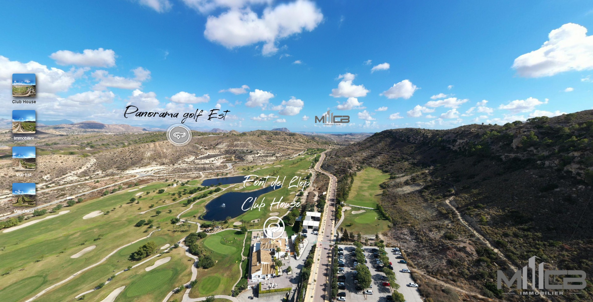 Visite virtuelle golf Font de Llop avec MCB immobilier